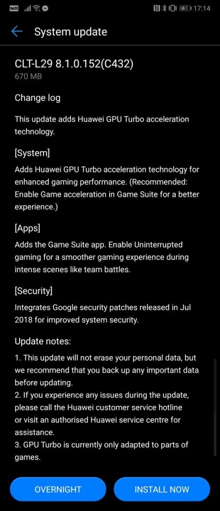 Huawei P20 Pro verffentlicht das GPU Turbo-Update
