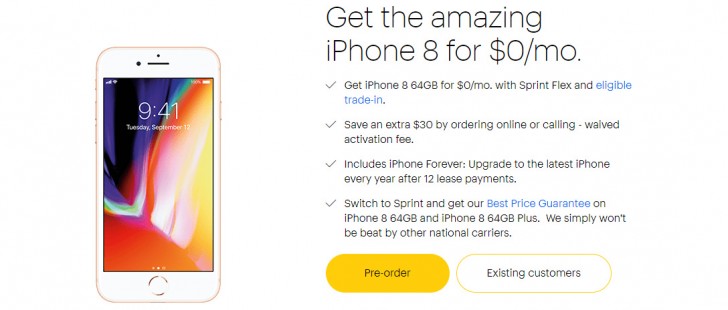 Sprint bietet iPhone 8 fr $ 0 pro Monat mit einem Trade-in