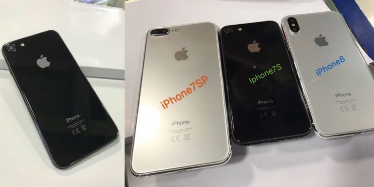 IPhone 8, 7s, 7s Plus Dummy-Einheiten im Familienfoto gezeigt, da alle drei Gerte die Serienproduktion betreten