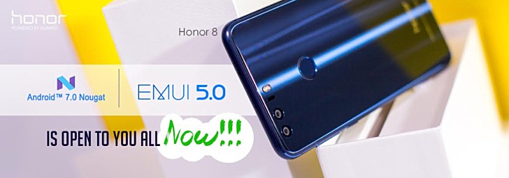 Nougat Update beginnt Huawei Honor 8 in Indien