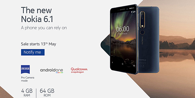 Nokia 6 (2018) 4GB Modell Indien Startset fr den 13. Mai