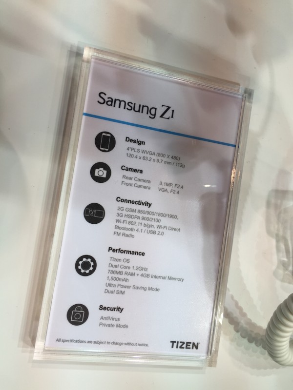 Samsung Z1 sieht nicht aus wie ein Telefon, das Erfolg erzielt hat.