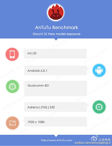Xiaomi Mi 5S mit Snapdragon 821 SoC jetzt auf AnTuTu gesichtet