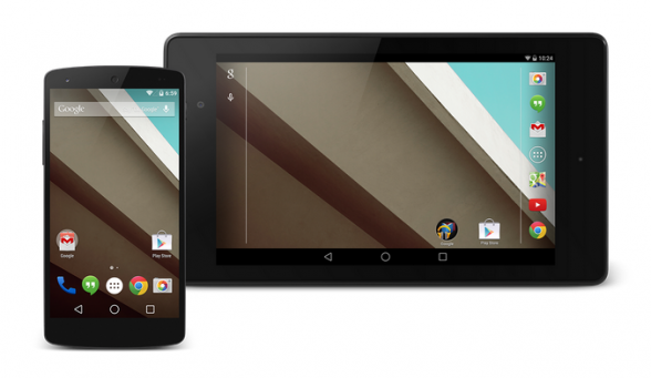 Der Androide L trifft auf Smartphone in der Form Nexus 4 der inoffiziellen Modifikation